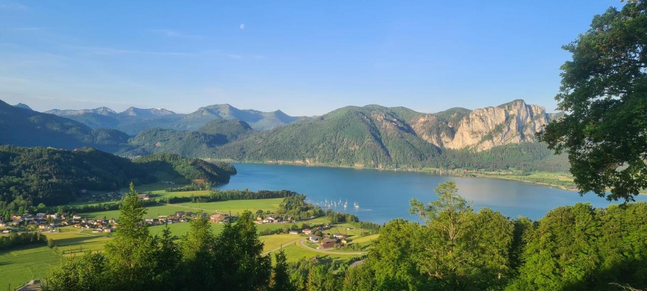 Ruhige Bergvilla In Alleinlage Am Mondsee Mit Seeblick Bergblick Und Whirlpool Innerschwand Exterior foto