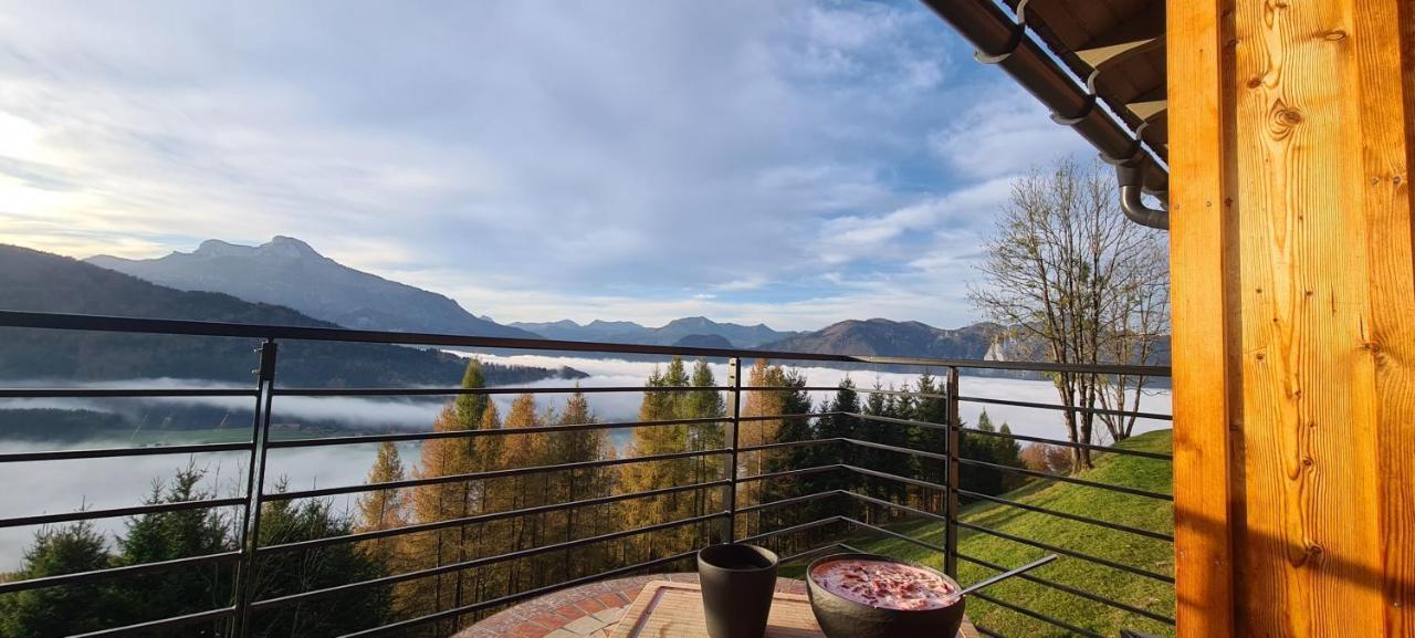 Ruhige Bergvilla In Alleinlage Am Mondsee Mit Seeblick Bergblick Und Whirlpool Innerschwand Exterior foto